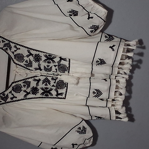 Chelsea & Violet White and Black Embroidered Blouse - Picture 2 of 8